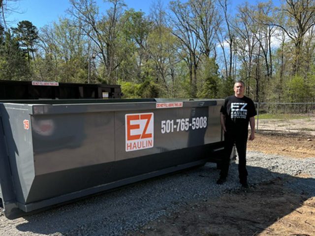 15 yard roll-off dumpster rental from EZ Haulin in Central Arkansas