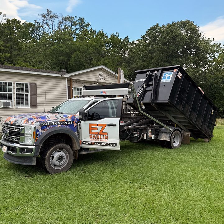EZ Haulin roll-off dumpster delivered in Alexander, AR